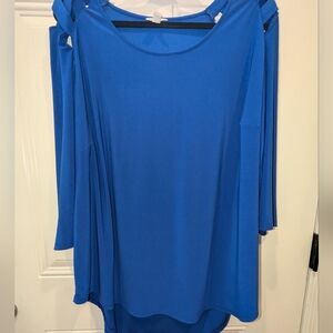 Cato Cobalt Blue Top with shoulder detail #125